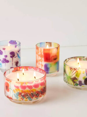 Colorful Glass Candle Set